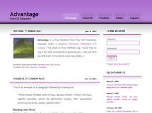 Preview advantage - FREE HTML CSS JavaScript Template