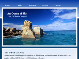 Preview an ocean of sky - FREE HTML CSS JavaScript Template