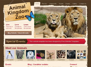 Preview animal kingdom zoo - FREE HTML CSS JavaScript Template