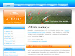 Preview aquaria - FREE HTML CSS JavaScript Template