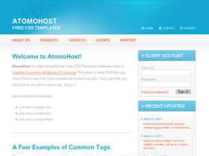 Preview atomohost - FREE HTML CSS JavaScript Template