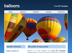 Preview balloons - FREE HTML CSS JavaScript Template