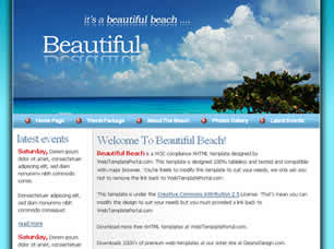 Preview beautiful beach - FREE HTML CSS JavaScript Template