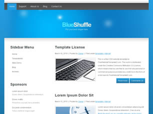 Preview blueshuffle - FREE HTML CSS JavaScript Template