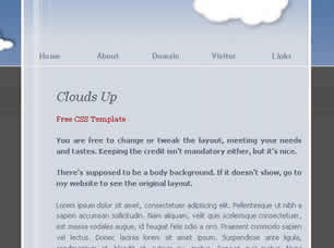 Preview clouds up - FREE HTML CSS JavaScript Template