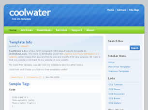 Preview coolwater 1 0 - FREE HTML CSS JavaScript Template