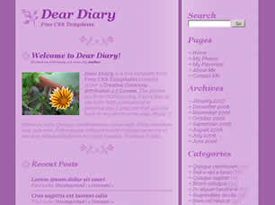 Preview dear diary - FREE HTML CSS JavaScript Template