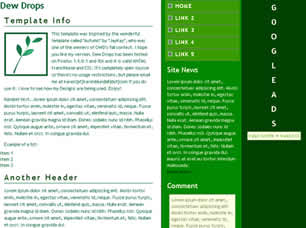 Preview dew drops - FREE HTML CSS JavaScript Template