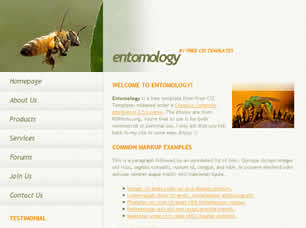 Preview entomology - FREE HTML CSS JavaScript Template