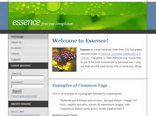 Preview essence - FREE HTML CSS JavaScript Template