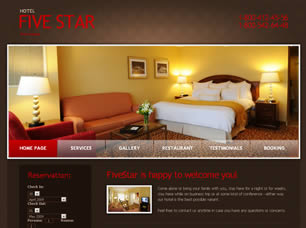 Preview five star hotel - FREE HTML CSS JavaScript Template