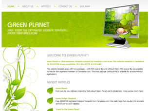 Preview green planet - FREE HTML CSS JavaScript Template