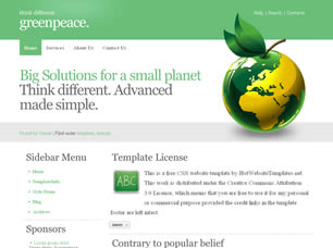 Preview greenpeace - FREE HTML CSS JavaScript Template