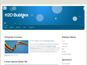 Preview h2o bubbles - FREE HTML CSS JavaScript Template