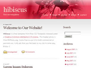 Preview hibiscus - FREE HTML CSS JavaScript Template