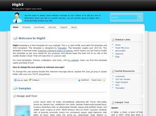 Preview high5 - FREE HTML CSS JavaScript Template