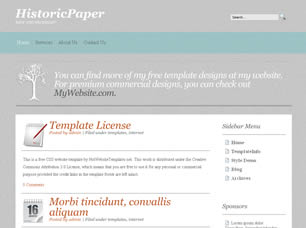 Preview historicpaper - FREE HTML CSS JavaScript Template