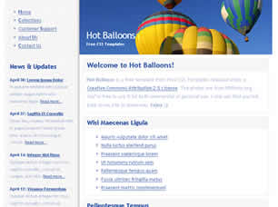 Preview hot balloons - FREE HTML CSS JavaScript Template