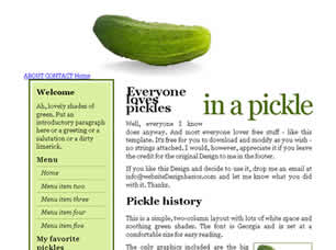 Preview in a pickle - FREE HTML CSS JavaScript Template