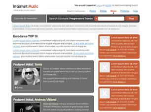 Preview internet music - FREE HTML CSS JavaScript Template