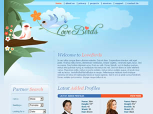 Preview love birds - FREE HTML CSS JavaScript Template