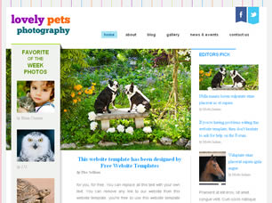 Preview lovely pets photography - FREE HTML CSS JavaScript Template