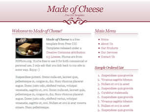 Preview made of cheese - FREE HTML CSS JavaScript Template