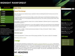 Preview midnight rainforest - FREE HTML CSS JavaScript Template