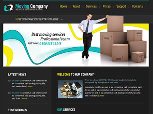 Preview moving company - FREE HTML CSS JavaScript Template