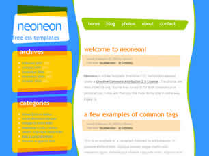 Preview neoneon - FREE HTML CSS JavaScript Template