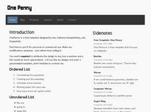 Preview one penny - FREE HTML CSS JavaScript Template