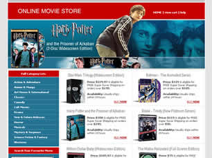 Preview online movie store - FREE HTML CSS JavaScript Template