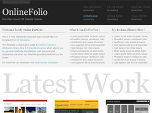 Preview onlinefolio - FREE HTML CSS JavaScript Template