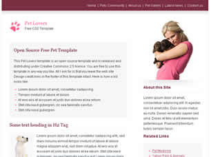 Preview pet lovers - FREE HTML CSS JavaScript Template