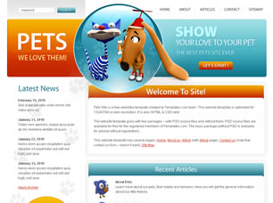 Preview pets - FREE HTML CSS JavaScript Template