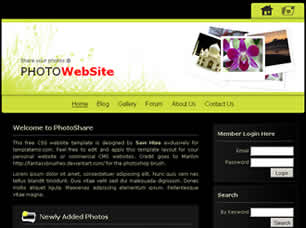 Preview photoshare - FREE HTML CSS JavaScript Template