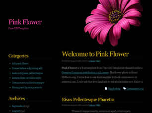 Preview pink flower - FREE HTML CSS JavaScript Template