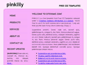 Preview pinklily - FREE HTML CSS JavaScript Template