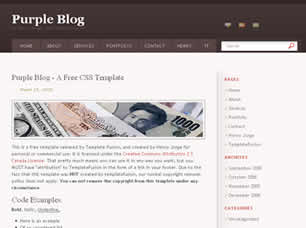 Preview purple blog - FREE HTML CSS JavaScript Template