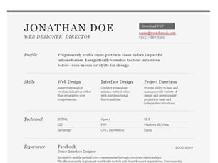 Preview sample resume - FREE HTML CSS JavaScript Template