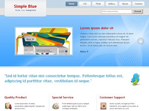 Preview simple blue - FREE HTML CSS JavaScript Template