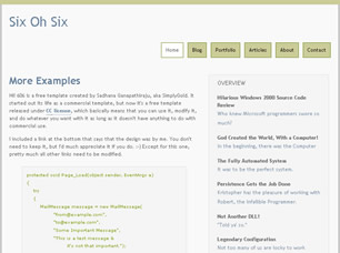 Preview six oh six - FREE HTML CSS JavaScript Template