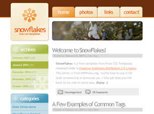 Preview snowflakes - FREE HTML CSS JavaScript Template