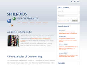 Preview spheroids - FREE HTML CSS JavaScript Template