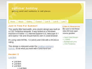 Preview summer holiday - FREE HTML CSS JavaScript Template