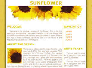 Preview sunflower - FREE HTML CSS JavaScript Template