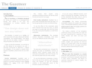 Preview the gazetteer - FREE HTML CSS JavaScript Template