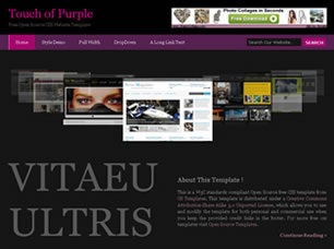 Preview touch of purple - FREE HTML CSS JavaScript Template