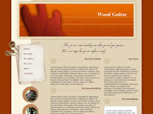 Preview wood guitar - FREE HTML CSS JavaScript Template