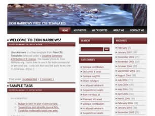 Preview zion narrows - FREE HTML CSS JavaScript Template